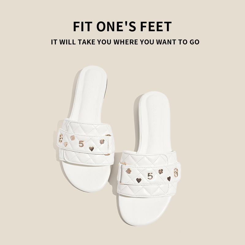 In 2025, Xiaoxiang's new classic flat flip-flops for women's outdoor beach wear, genuine leather high-end outdoor slippers Specification drawing
