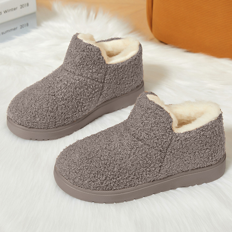 Women's shoes, cotton shoes, cross-border versatile snow boots, fleece and thickened warm cotton boots, TEMU women's boots, casual home short boots Specification drawing