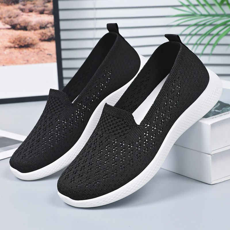 Women's shoes, versatile casual shoes, summer shallow-mouthed flat shoes for the elderly, mother's shoes, export single shoes, old Beijing cloth shoes Specification drawing