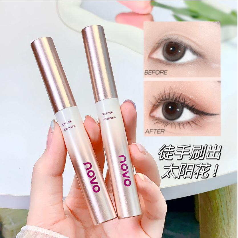 NOVO Dynamic Secret Long Mascara is waterproof, does not smudge, provides long-lasting, thick and curling protection, and is an affordable makeup product full figure