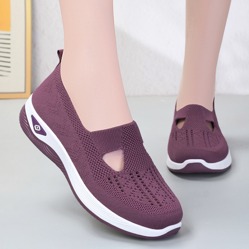 Summer cross-border large-sized women's shoes for women, shoes for middle-aged and elderly mothers, breathable and casual single shoes, old Beijing cloth shoes Specification drawing