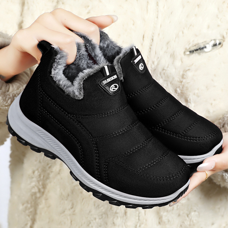 Women's cotton shoes, cross-border large-sized snow boots, fleece and thickened cotton boots, cold-proof and warm short boots, one-foot women's boots details Picture