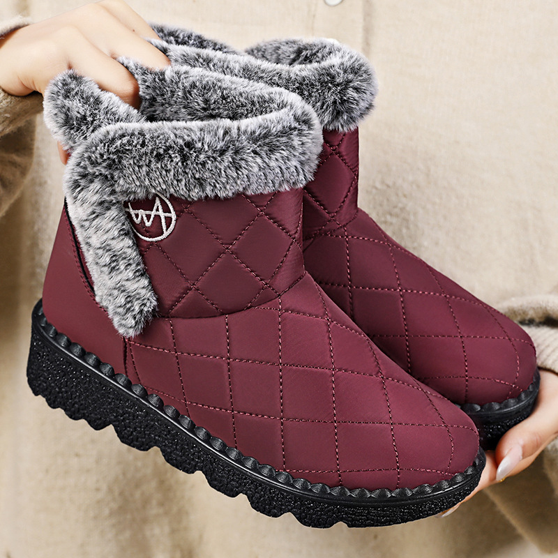 Women's shoes and boots, winter cross-border trade cotton shoes, fleece and thickened snow boots, cold-proof and warm cotton boots, high-top long boots full figure