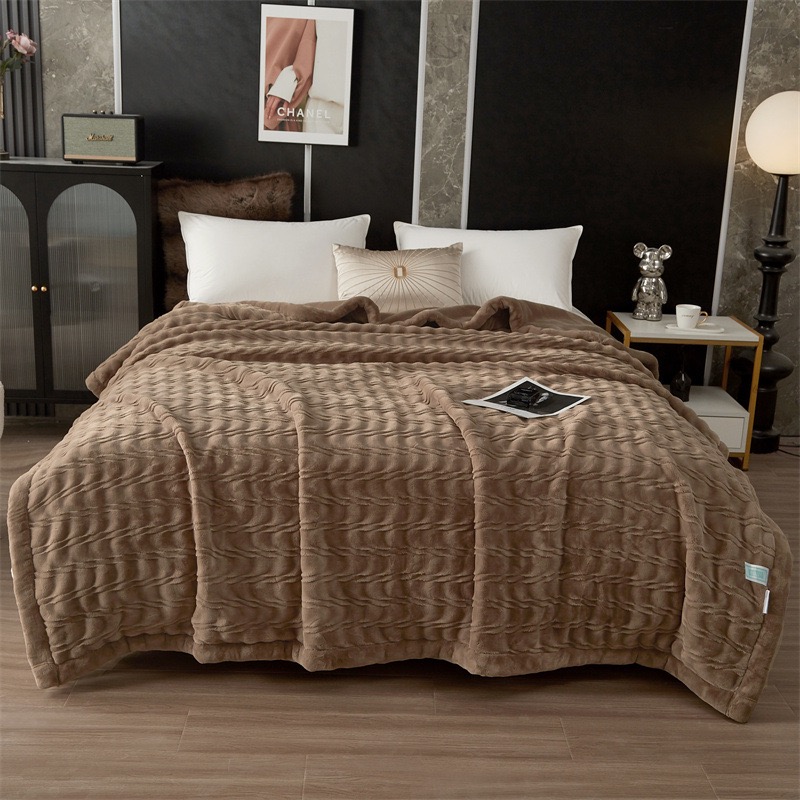 New 2026 products: Solid color jacquard water ripple cloud blanket, nap casual cover blanket, thickened blanket, gift blanket Specification image