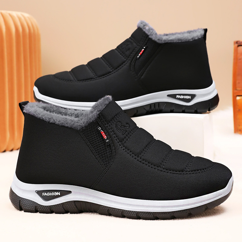 Wholesale cotton shoes for men, winter cross-border men's shoes, men's and women's same style snow boots, fleece and thickened outdoor ankle boots, senior shoes details Picture