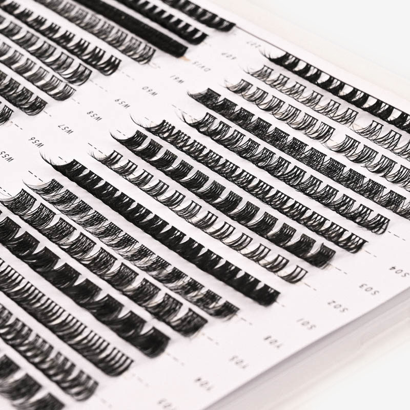 外贸款式嫁接睫毛浓密自然单簇假睫毛懒人毛柔软白底实物图