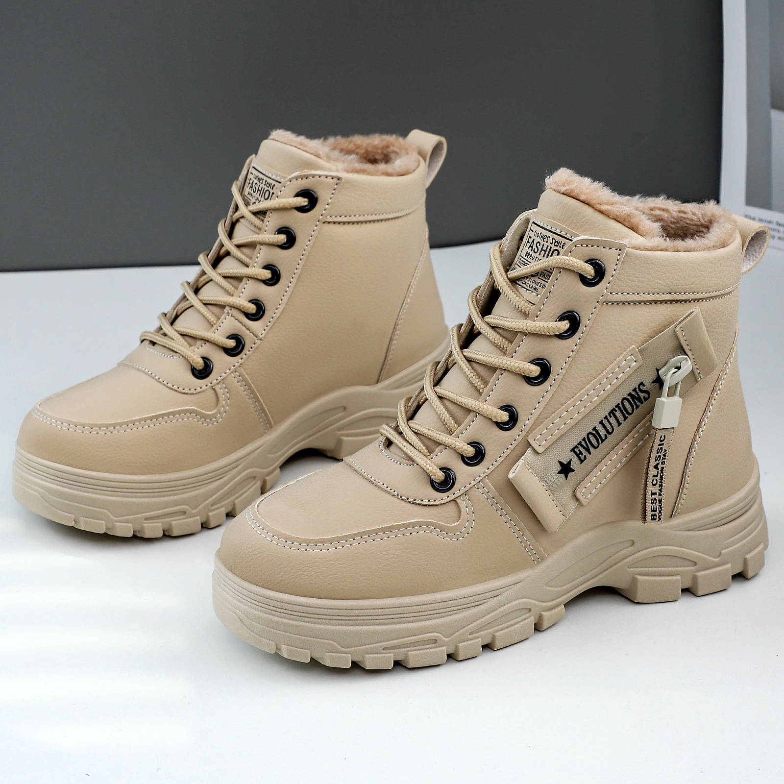 Women's snow boots, winter fleece cotton shoes, cold-proof and warm long boots, versatile cotton boots, cross-border large-sized women's boots full figure