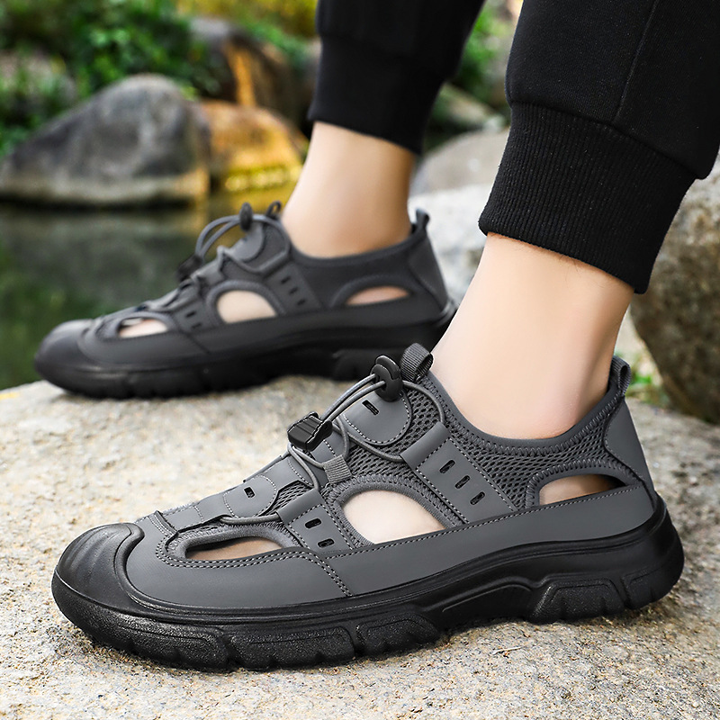 Men's summer breathable sandals, net shoes, casual shoes for middle-aged and elderly dads, single shoes that don't smell, men's shoes details Picture