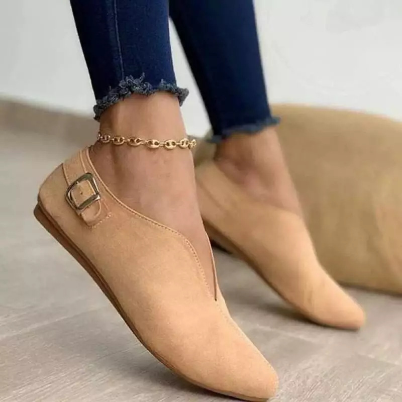 2022 Autumn Foreign Trade Cross-border foreign trade large size single shoes, flat heel thick-soled hollowed-out Velcro round toe casual shoes details Picture