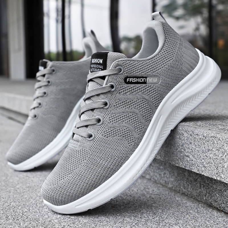 Men's sports shoes, breathable and non-smelly feet, mesh shoes, soft-soled and not tiring feet, running shoes, versatile single shoes, flying woven shoes full figure