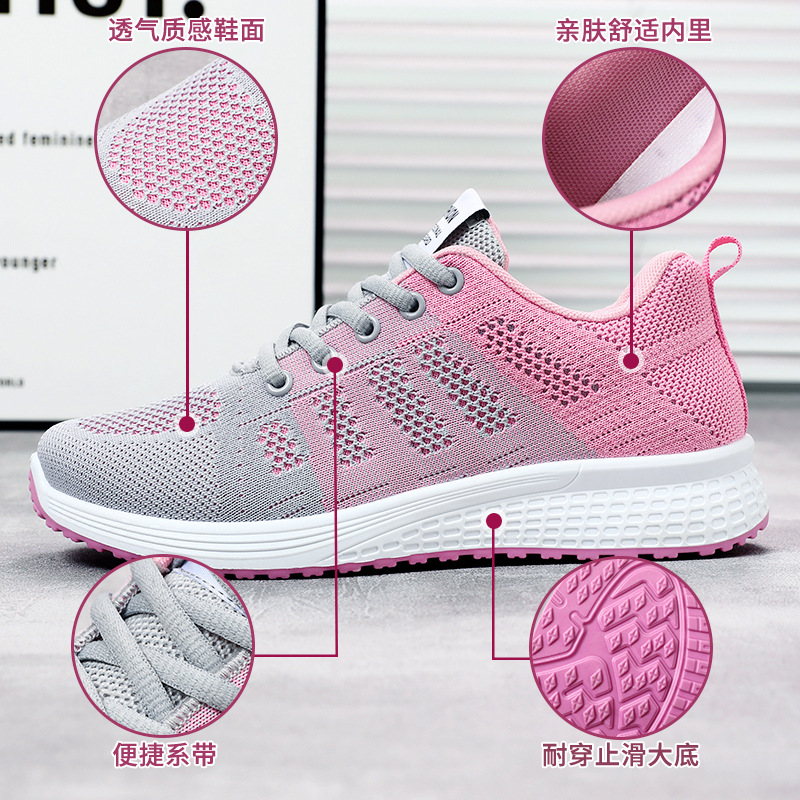 Cross-border women's shoes versatile spring new Feizhi sports shoes, foreign trade women's shoes, soft-soled casual student running shoes Application Scenario