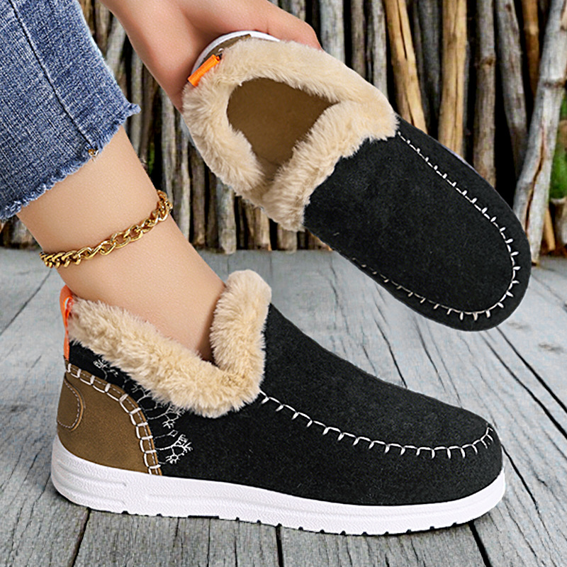 Women's snow boots, cross-border export cotton shoes, fleece and thickened cotton boots, cold-proof and warm women's boots, versatile and comfortable ankle boots Specification drawing