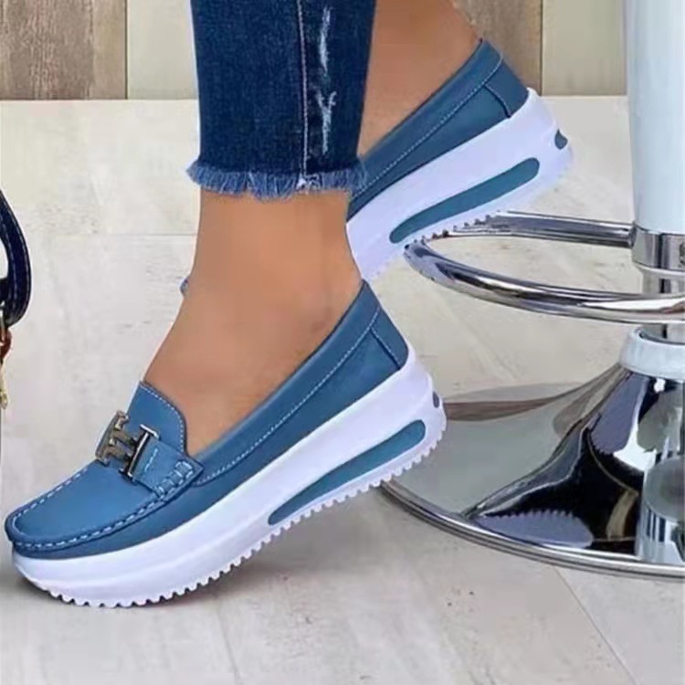 Large-sized women's shoes for foreign trade, casual soft-soled loafers, Korean student trend, one-step lazy shoes, bean shoes, large-sized Specification drawing