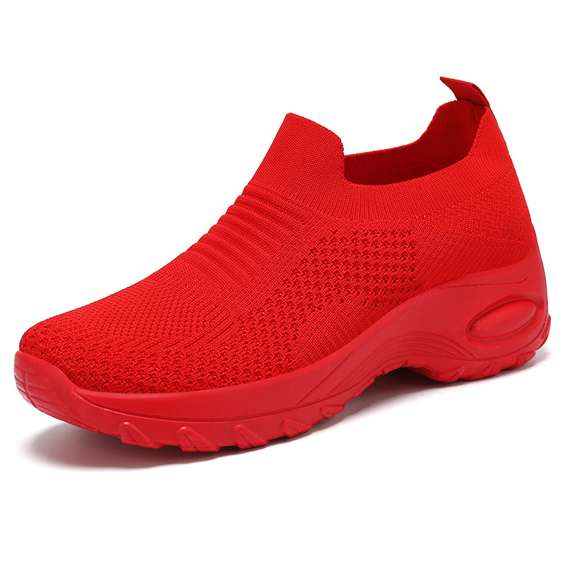Women's casual shoes, cross-border versatile women's shoes, one-step lazy shoes, flying woven breathable mesh shoes, soft-soled women's single shoes Item Picture