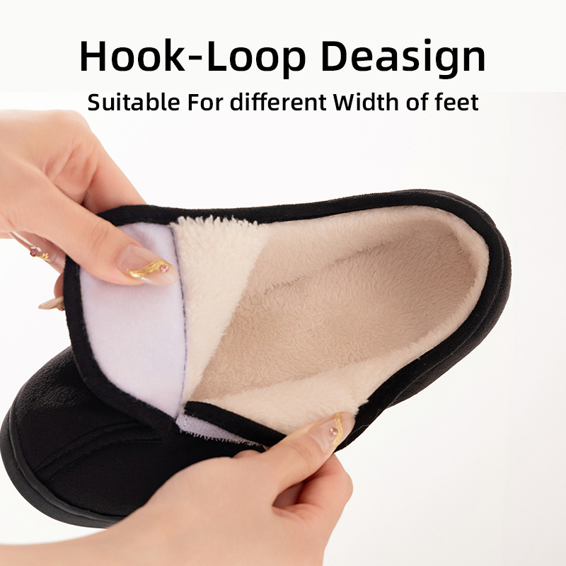 New women's cotton shoes, cross-border cotton boots, thickened and fleece ankle boots, warm Velcro style soft-soled comfortable women's snow boots details Picture