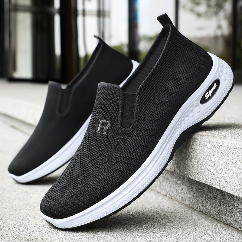 Men's casual shoes, breathable mesh shoes, one-step lazy shoes, dad shoes, soft-soled comfortable single shoes, men's shoes details Picture