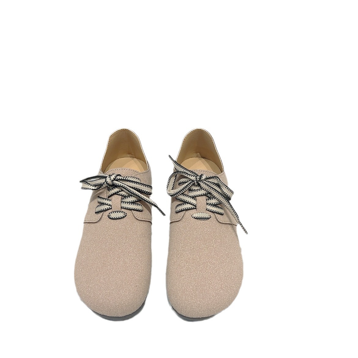 Retro Burken autumn pillow, new toast 2024 lace-up, comfortable soft-soled, flat-bottomed, casual single shoe bestseller Item Picture