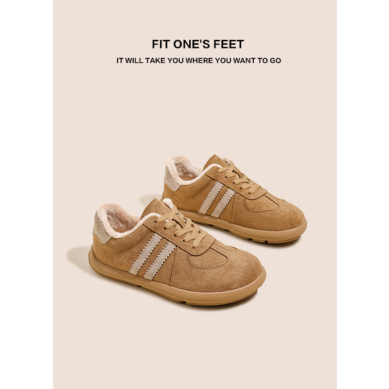 Leather and fleece vintage German training shoes for women, 2024 new style, soft sole, soft upper, insole height-increasing, casual and versatile student Birken shoes Specification drawing
