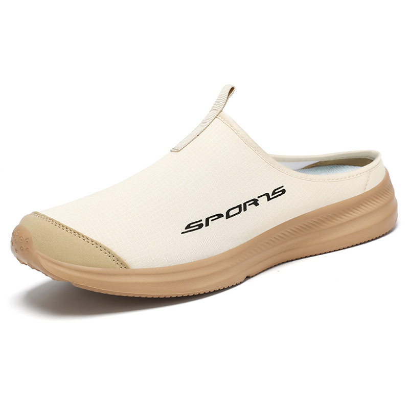 Half-slipper men's cross-border large-sized summer outerwear breathable men's shoes, one-step lazy shoes, backless flip-flops Item Picture
