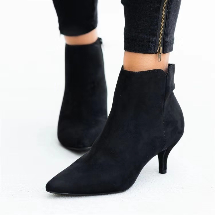 Cross-border foreign trade 2019 Autumn Snake-patterned skinny ankle boots for women, Amazon wish women's plus-size shoes, Dr. Martens boots Item Picture