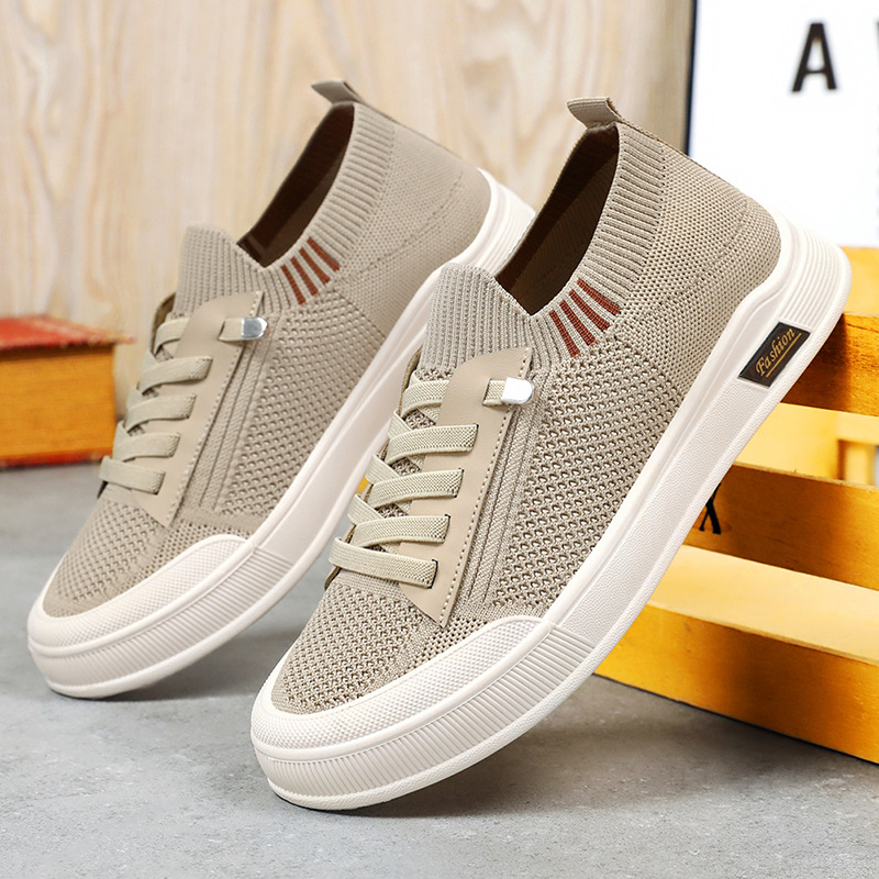 Men's solid color casual shoes, cross-border TEMU men's shoes, breathable and non-smelly feet, one step on Dad's shoes, men's shoes, single shoes full figure
