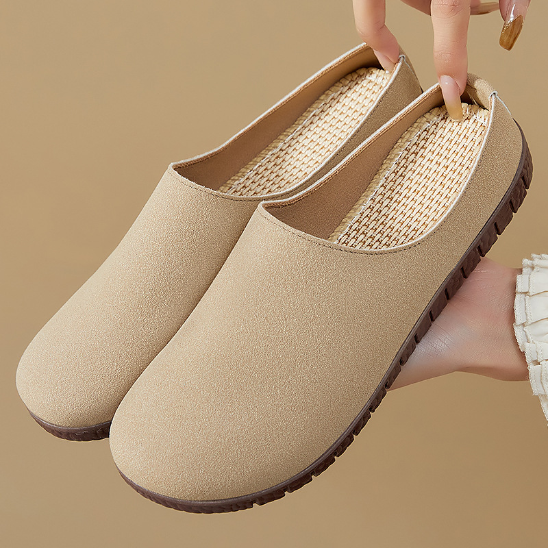 Women's shoes with toe caps and half-slippers, new summer style lazy shoes, versatile, one-step Burken shoes, women's slippers, comfortable and casual shoes details Picture