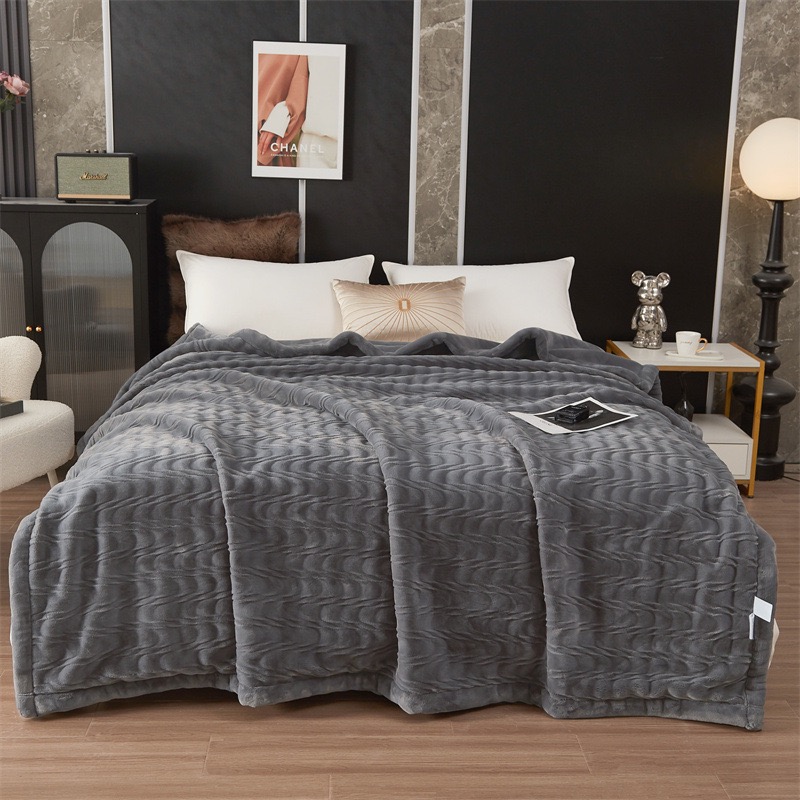 New 2026 products: Solid color jacquard water ripple cloud blanket, nap casual cover blanket, thickened blanket, gift blanket Application Scenario