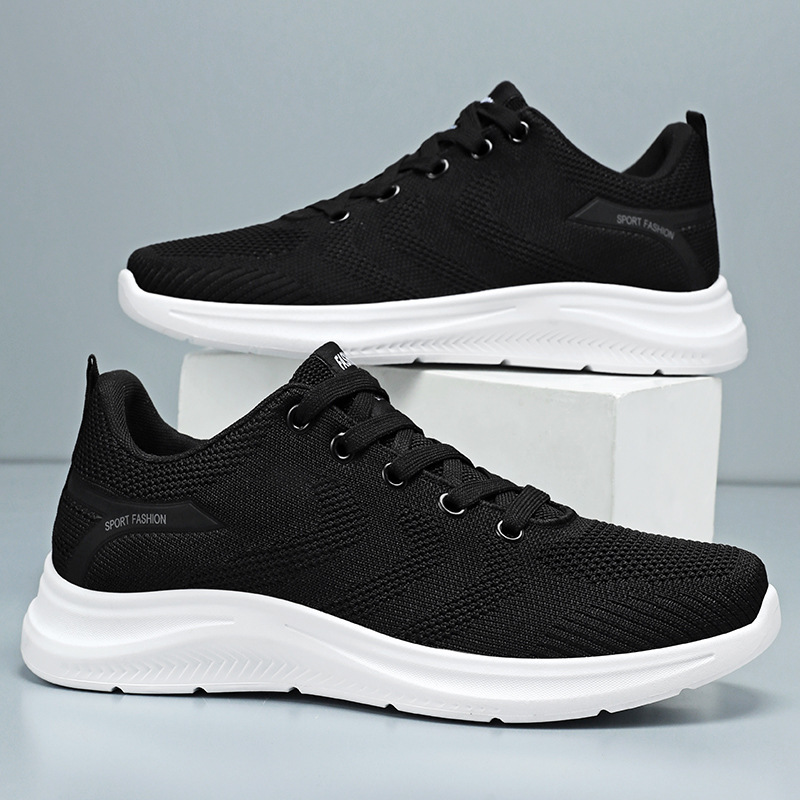 Summer new men's sports shoes, lightweight and breathable mesh shoes, soft-soled comfortable running shoes, Fei-woven men's shoes, single shoes details Picture