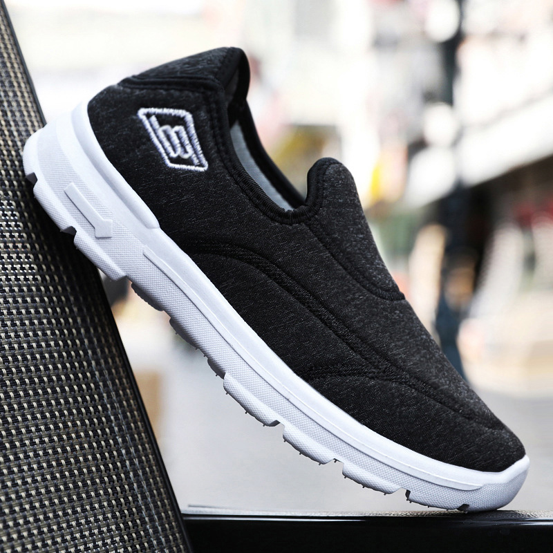 Men's casual shoes, versatile old Beijing cloth shoes, unisex single shoes, soft-soled, comfortable walking shoes, shallow-mouthed men's shoes Specification drawing