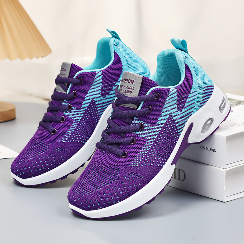 Spring new women's shoes and sports shoes, single shoes, cross-border large-sized temu, women's casual shoes, soft-soled air-cushioned running shoes full figure