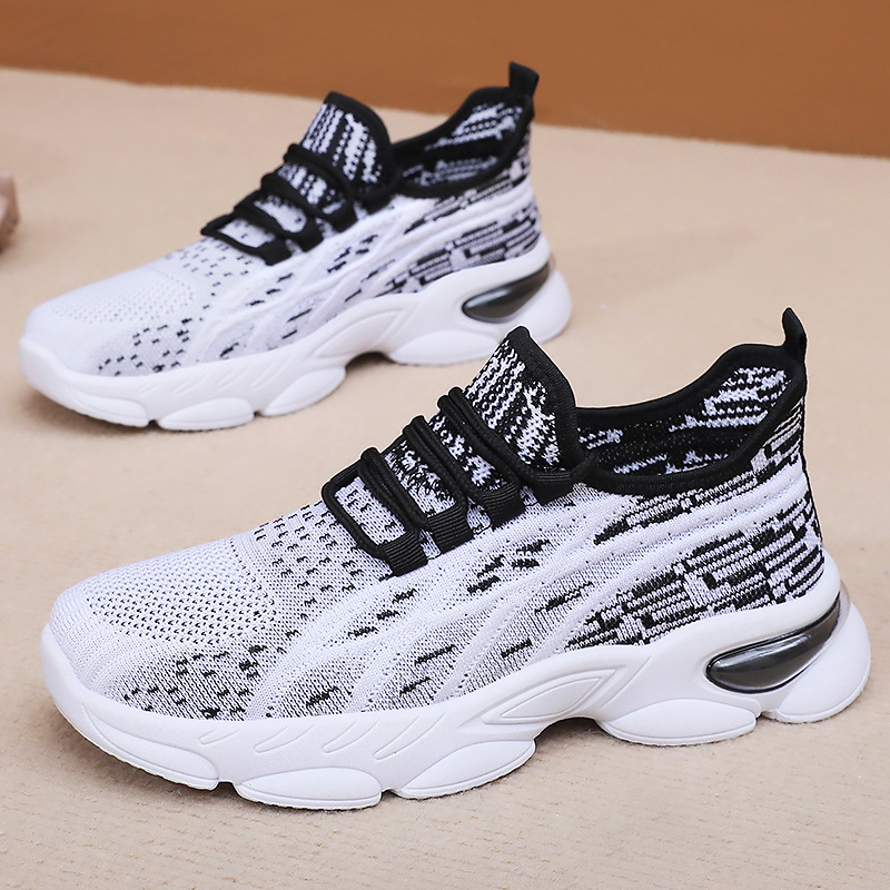 Women's casual shoes, breathable flying woven shoes that don't feel stuffy, mesh shoes, soft-soled comfortable sports shoes, fashionable and versatile single shoes Specification drawing