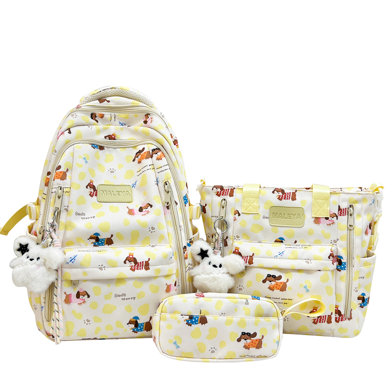 休闲双肩包书包大容量耐用旅行背包男女同款双肩背包跨境新款双肩背包时尚挂件学生书包时尚潮流中学生书包减压防水书包广州双肩包