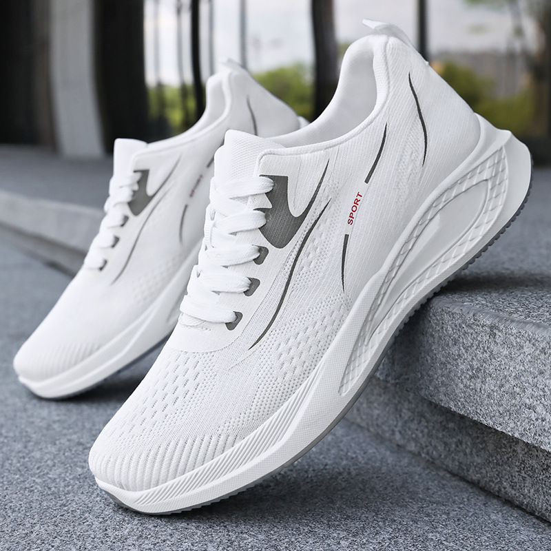 Men's sports shoes, breathable flying woven non-smelly feet, mesh shoes, fashionable and versatile casual shoes, soft-soled running shoes, single shoes details Picture