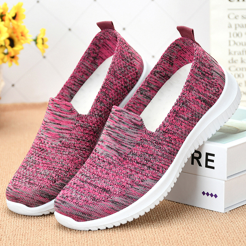 Women's Shoes 2025 Autumn New style one-foot mom shoes, soft-soled casual lazy shoes for middle-aged and elderly women full figure