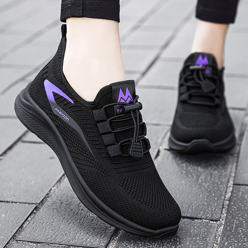 Solid color versatile women's casual shoes, cross-border shoes, wholesale of women's shoes for export, breathable sports shoes for women Specification drawing