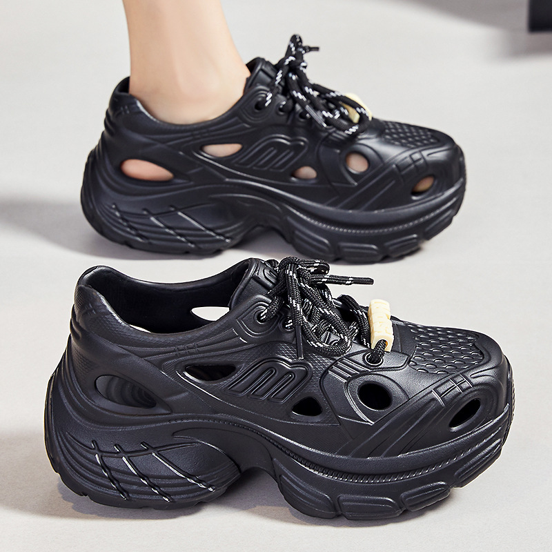 Women's summer thick-soled croats, EVA soft-soled casual shoes, fashionable height-increasing shoes, breathable and non-stuffy casual shoes details Picture