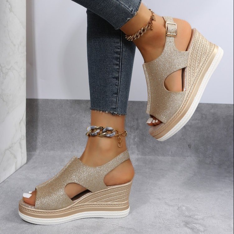 wish AliExpress Spring/Summer 2023 new thick-soled height-increasing sandals for women's trade, large size, fish-mouth, toe exposure, high heel, cool Application Scenario
