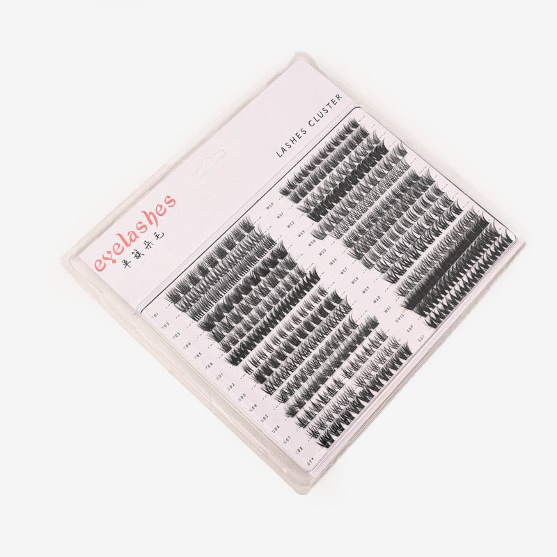 外贸款式嫁接睫毛浓密自然单簇假睫毛懒人毛柔软细节图