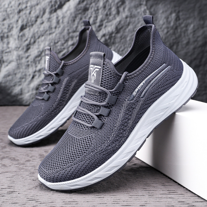 Men's casual shoes, cross-border export single shoes, breathable mesh shoes, soft-soled, comfortable dad shoes, Feizi, versatile men's shoes full figure