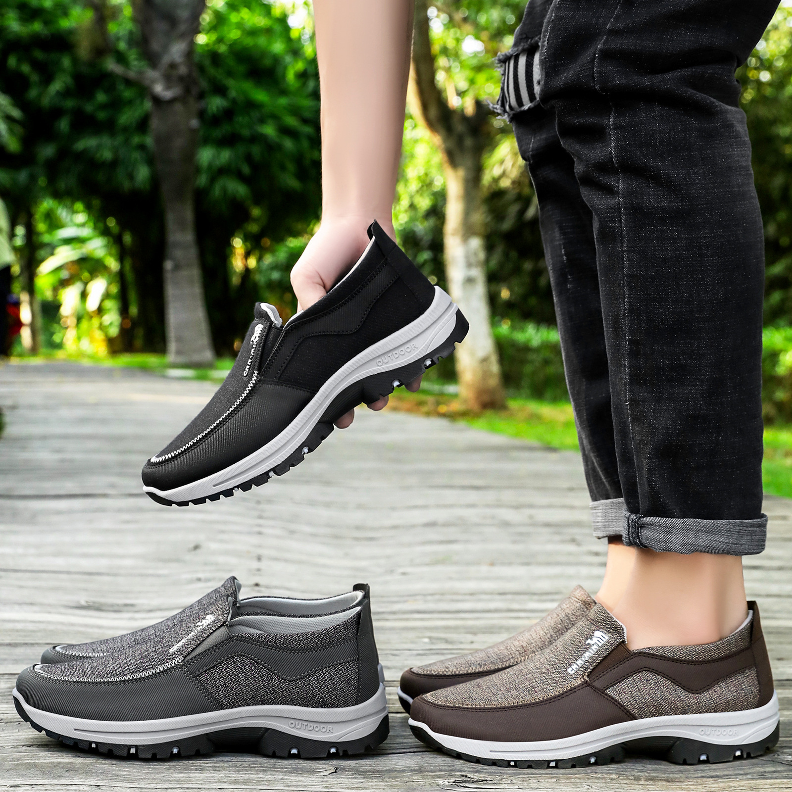 Men's walking shoes, large-sized soft-soled casual shoes, one-step dad shoes, breathable and non-smelly, single shoes, versatile men's shoes Application Scenario