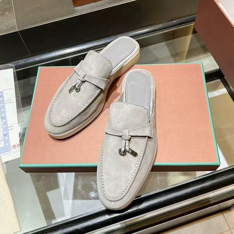 LP Summer Lazy Casual Flip-flops Women's Genuine Leather Flat Sandals for European Trade Station full figure