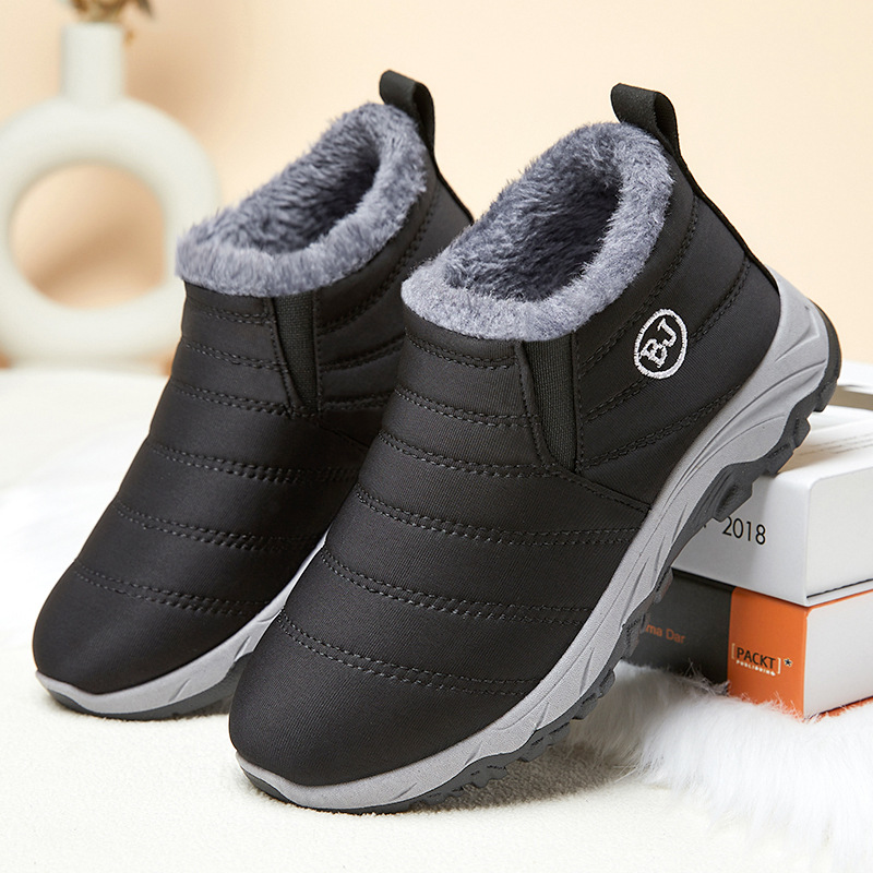 Winter new cross-border large-sized cotton shoes, mom shoes, cotton boots with fleece and thickened short boots, couple warm snow boots details Picture