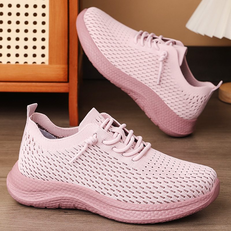 Women's shoes, versatile soft soles, not tiring to the feet, casual shoes, Japanese and South Korean export single shoes, light sports shoes, Feizhu mesh shoes details Picture