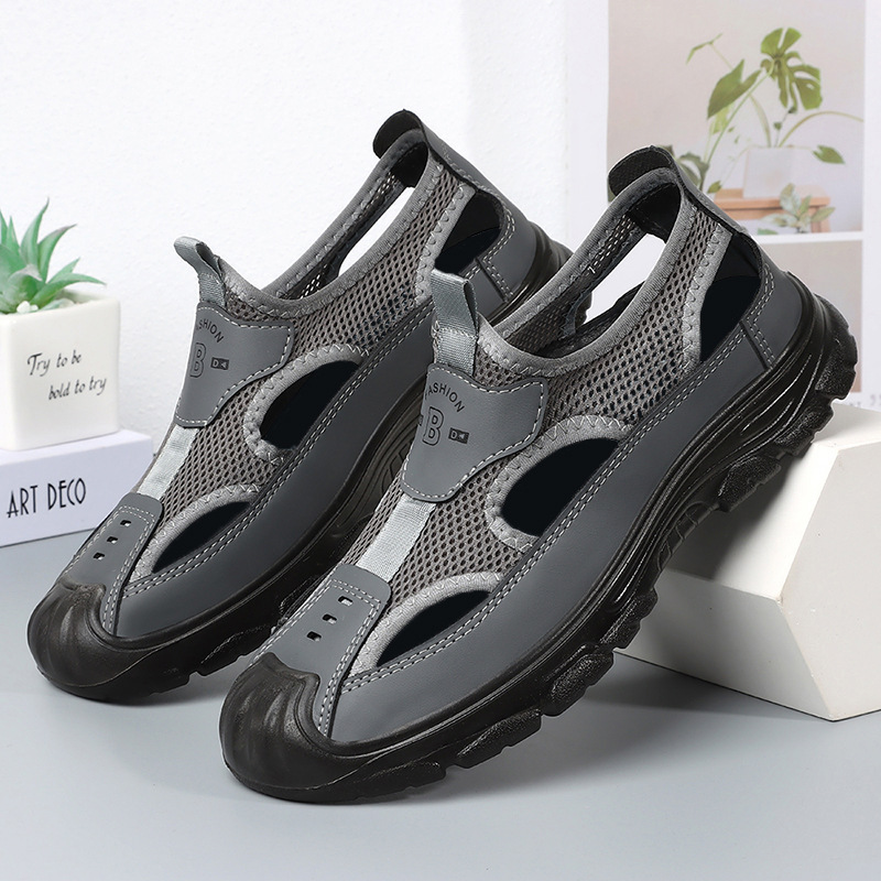 Men's summer sandals, cross-border large-sized men's shoes, breathable and non-smelly feet, casual shoes, perforated net shoes, dad shoes, single shoes Application Scenario