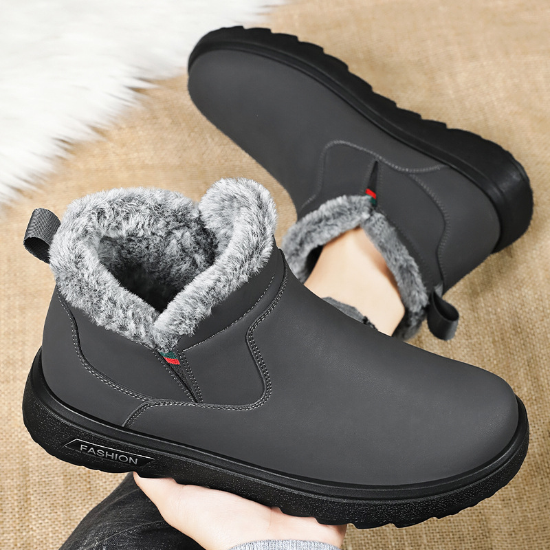 Men's winter snow boots with fleece and thickened, versatile cotton shoes, cold-proof and warm men's boots, cross-border large-sized waterproof cotton boots Application Scenario