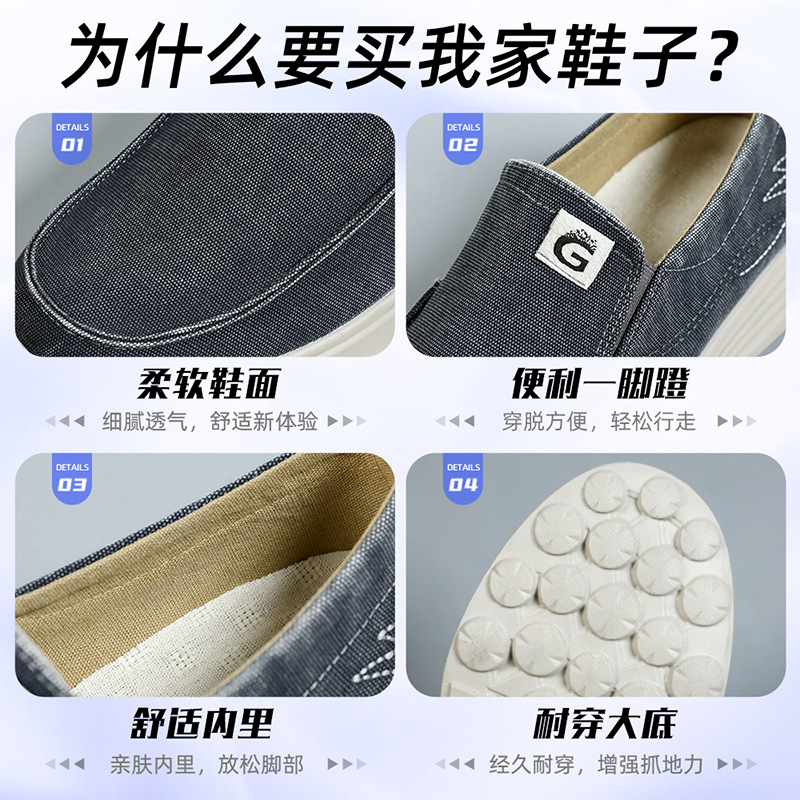 Men's spring new canvas shoes, casual shoes, Korean-style breathable workwear shoes, wholesale of old Beijing cloth shoes Application Scenario