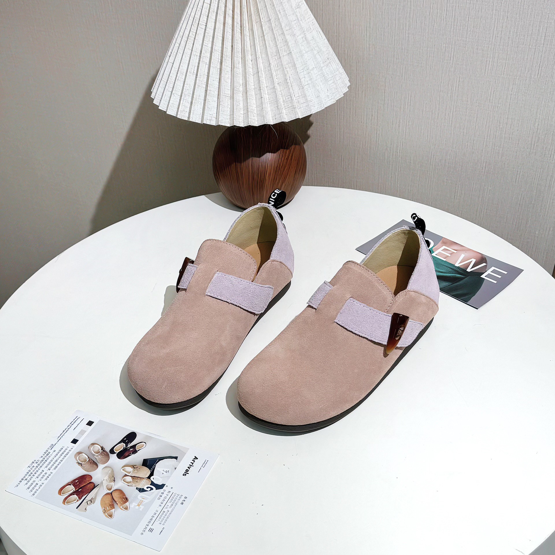 The 2023 Boken Women's Winter new leather fully wrapped one-foot fleece cotton shoes are warm and casual Specification drawing