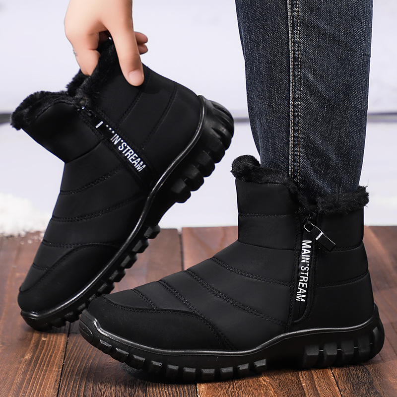 Men's snow boots, cross-border boots, winter fleece and thickened cotton shoes, cold-proof and warm cotton boots, versatile and comfortable men's boots details Picture