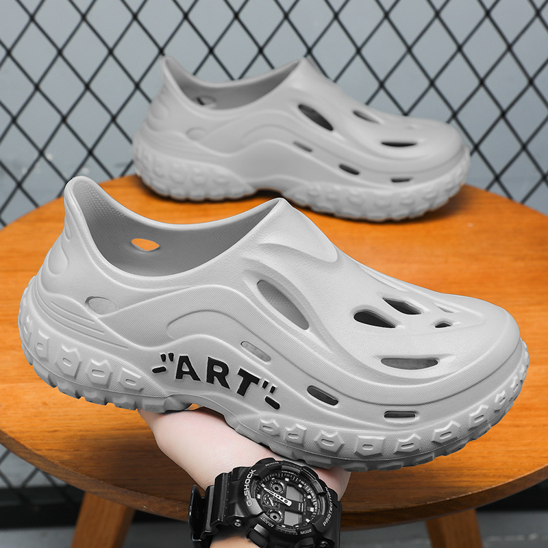 New men's sandals EVA lightweight outerwear clogs breathable for men without smelly feet thick-soled toe coverings beach shoes Specification drawing