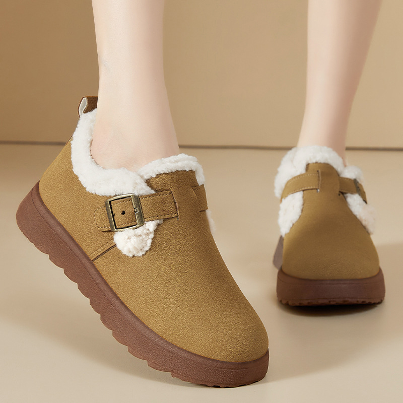 Women's winter cotton shoes with fleece and thickened snow boots, cold-proof and warm cotton boots, cross-border versatile short boots, and outerwear women's boots Specification drawing